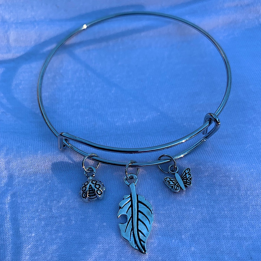 Brand New! Handmade! Adjustable Charm Bangle Bracelet!